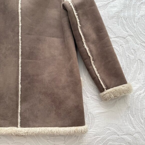 Abercrombie & Fitch - Faux Shearling Coat - Taupe - Picture 8 of 10